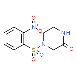 ChemSpider 2D Image | 4-[(2-Nitrophenyl)sulfonyl]-2-piperazinone | C10H11N3O5S
