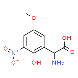 ChemSpider 2D Image | Amino(2-hydroxy-5-methoxy-3-nitrophenyl)acetic acid | C9H10N2O6