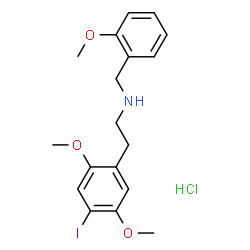 ChemSpider 2D Image | 2,5-DIMETHOXY-4-IODO-N-(2-METHOXYBENZYL)PHENETHYLAMINE HYDROCHLORIDE | C18H23ClINO3