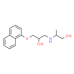 ChemSpider 2D Image | 2-{[2-Hydroxy-3-(1-naphthyloxy)propyl]amino}-1-propanol | C16H21NO3