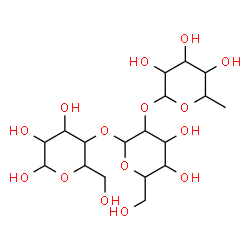 ChemSpider 2D Image | 6-Deoxyhexopyranosyl-(1->2)hexopyranosyl-(1->4)hexopyranose | C18H32O15