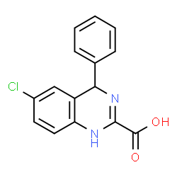 ChemSpider 2D Image | 6-Chloro-4-phenyl-1,4-dihydro-2-quinazolinecarboxylic acid | C15H11ClN2O2