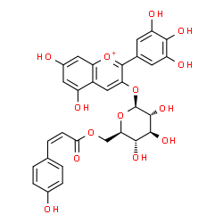 ChemSpider 2D Image | Delphinidin-3-O-(6-p-coumaroyl)glucoside | C30H27O14