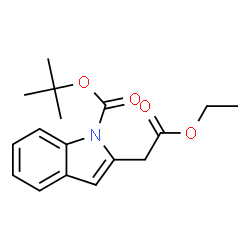 ChemSpider 2D Image | tert-Butyl 2-(2-ethoxy-2-oxoethyl)-1H-indole-1-carboxylate | C17H21NO4