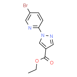 ChemSpider 2D Image | Ethyl 1-(5-bromo-2-pyridinyl)-1H-pyrazole-4-carboxylate | C11H10BrN3O2