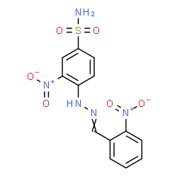 ChemSpider 2D Image | 3-Nitro-4-[2-(2-nitrobenzylidene)hydrazino]benzenesulfonamide | C13H11N5O6S