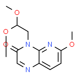 ChemSpider 2D Image | 4-(2,2-Dimethoxyethyl)-6-methoxypyrido[2,3-b]pyrazin-3(4H)-one | C12H15N3O4