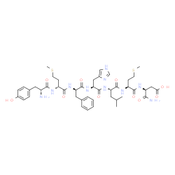 ChemSpider 2D Image | D-Tyrosyl-D-methionyl-D-phenylalanyl-L-histidyl-L-leucyl-L-methionyl-L-alpha-asparagine | C44H62N10O10S2
