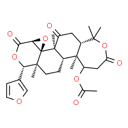ChemSpider 2D Image | (5aS,5bS,7aS,8S,10aS,11aR,11bS,13aS)-8-(3-Furyl)-1,1,5a,7a,11b-pentamethyl-3,10,12-trioxohexadecahydrooxireno[4,4a]isochromeno[6,5-g][2]benzoxepin-5-yl acetate | C28H34O9