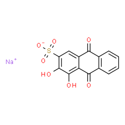 ChemSpider 2D Image | Sodium 3,4-dihydroxy-9,10-dioxo-9,10-dihydro-2-anthracenesulfonate | C14H7NaO7S