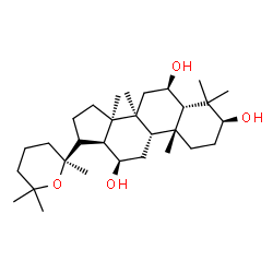 ChemSpider 2D Image | (3beta,5beta,6beta,8alpha,9beta,12beta,13alpha,17alpha)-20,25-Epoxydammarane-3,6,12-triol | C30H52O4
