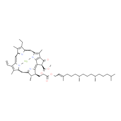 ChemSpider 2D Image | [Methyl (3S,4S,21S)-14-ethyl-4,8,13,18-tetramethyl-20-oxo-3-(3-oxo-3-{[(2E,7S,11S)-3,7,11,15-tetramethyl-2-hexadecen-1-yl]oxy}propyl)-9-vinyl-21-phorbinecarboxylatato(2-)-kappa~2~N,N']magnesium | C55H72MgN4O5
