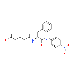 ChemSpider 2D Image | 5-({(2R)-1-[(4-Nitrophenyl)amino]-1-oxo-3-phenyl-2-propanyl}amino)-5-oxopentanoic acid | C20H21N3O6