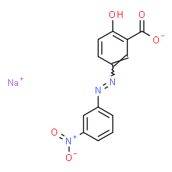 ChemSpider 2D Image | Sodium 2-hydroxy-5-[(E)-(3-nitrophenyl)diazenyl]benzoate | C13H8N3NaO5
