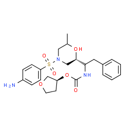 ChemSpider 2D Image | (3S)-Tetrahydro-3-furanyl [(2R)-4-{[(4-aminophenyl)sulfonyl](isobutyl)amino}-3-hydroxy-1-phenyl-2-butanyl]carbamate | C25H35N3O6S