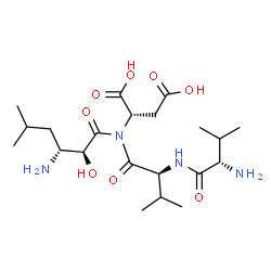 ChemSpider 2D Image | L-Valyl-L-valyl-N-[(2S,3R)-3-amino-2-hydroxy-5-methylhexanoyl]-L-aspartic acid | C21H38N4O8