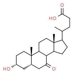 ChemSpider 2D Image | (3alpha,5beta,8xi,9xi,14xi,17xi,20xi)-3-Hydroxy-7-oxocholan-24-oic acid | C24H38O4