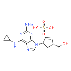 ChemSpider 2D Image | {(1R,4S)-4-[2-Amino-6-(cyclopropylamino)-9H-purin-9-yl]-2-cyclopenten-1-yl}methanol sulfate (1:1) | C14H20N6O5S