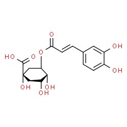 ChemSpider 2D Image | (1S,4R,5R)-3-{[(2E)-3-(3,4-Dihydroxyphenyl)-2-propenoyl]oxy}-1,4,5-trihydroxycyclohexanecarboxylic acid | C16H18O9