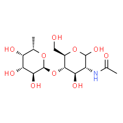 ChemSpider 2D Image | 2-Acetamido-2-deoxy-4-O-(6-deoxy-alpha-L-galactopyranosyl)-D-glucopyranose | C14H25NO10