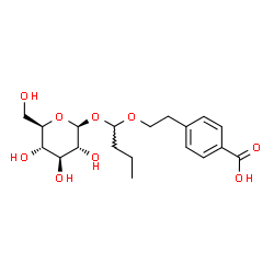ChemSpider 2D Image | 4-{2-[1-(beta-D-Glucopyranosyloxy)butoxy]ethyl}benzoic acid | C19H28O9