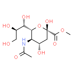 ChemSpider 2D Image | Methyl (6R)-5-acetamido-3,5-dideoxy-6-[(2R)-1,2,3-trihydroxypropyl]-alpha-L-threo-hex-2-ulopyranosonate | C12H21NO9