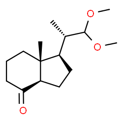 ChemSpider 2D Image | (1R,3aR,7aR)-1-[(2S)-1,1-Dimethoxy-2-propanyl]-7a-methyloctahydro-4H-inden-4-one | C15H26O3