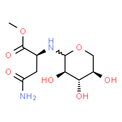 ChemSpider 2D Image | Methyl (2S)-4-amino-4-oxo-2-{[(3R,4S,5R)-3,4,5-trihydroxytetrahydro-2H-pyran-2-yl]amino}butanoate | C10H18N2O7