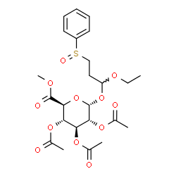 ChemSpider 2D Image | 1-Ethoxy-3-(phenylsulfinyl)propyl methyl 2,3,4-tri-O-acetyl-alpha-D-glucopyranosiduronate | C24H32O12S