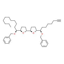 ChemSpider 2D Image | (2R,2'R,5R,5'R)-5-[(1R)-1-(Benzyloxy)-7-octyn-1-yl]-5'-[(1S)-1-(benzyloxy)undecyl]octahydro-2,2'-bifuran | C41H60O4