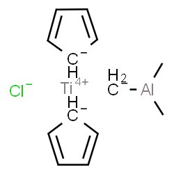 ChemSpider 2D Image | Titanium(4+) chloride 2,4-cyclopentadienide methanidyl(dimethyl)aluminium (1:1:2:1) | C13H18AlClTi