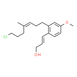 ChemSpider 2D Image | (2E)-3-{2-[(3Z)-7-Chloro-4-methyl-3-hepten-1-yl]-4-methoxyphenyl}-2-propen-1-ol | C18H25ClO2
