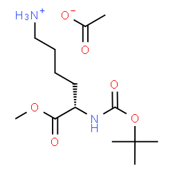 ChemSpider 2D Image | Methyl 6-ammonio-N-{[(2-methyl-2-propanyl)oxy]carbonyl}-L-norleucinate acetate | C14H28N2O6