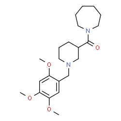ChemSpider 2D Image | 1-Azepanyl[1-(2,4,5-trimethoxybenzyl)-3-piperidinyl]methanone | C22H34N2O4