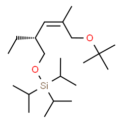 ChemSpider 2D Image | ({(2R,3Z)-2-Ethyl-4-methyl-5-[(2-methyl-2-propanyl)oxy]-3-penten-1-yl}oxy)(triisopropyl)silane | C21H44O2Si