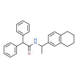 ChemSpider 2D Image | 2,2-Diphenyl-N-[1-(5,6,7,8-tetrahydro-2-naphthalenyl)ethyl]acetamide | C26H27NO