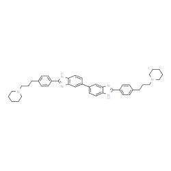 ChemSpider 2D Image | 2,2'-Bis{4-[3-(1-piperidinyl)propyl]phenyl}-1H,1'H-5,5'-bibenzimidazole | C42H48N6