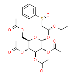ChemSpider 2D Image | (1R)-1-Ethoxy-2-(phenylsulfinyl)ethyl 2,3,4,6-tetra-O-acetyl-alpha-D-glucopyranoside | C24H32O12S