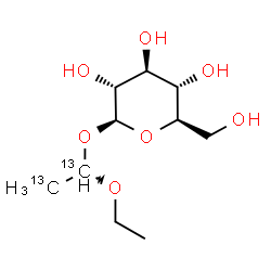 ChemSpider 2D Image | 1-Ethoxy(~13~C_2_)ethyl beta-D-glucopyranoside | C813C2H20O7