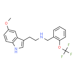 ChemSpider 2D Image | 2-(5-Methoxy-1H-indol-3-yl)-N-[2-(trifluoromethoxy)benzyl]ethanamine | C19H19F3N2O2