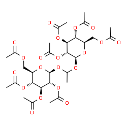 ChemSpider 2D Image | 1-[(2,3,4,6-Tetra-O-acetyl-beta-D-glucopyranosyl)oxy]ethyl 2,3,4,6-tetra-O-acetyl-beta-D-glucopyranoside | C30H42O20
