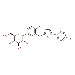 ChemSpider 2D Image | (1xi)-1,5-Anhydro-1-(3-{[5-(4-fluorophenyl)-2-thienyl]methyl}-4-methylphenyl)-D-glucitol | C24H25FO5S