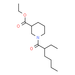 ChemSpider 2D Image | Ethyl 1-(2-ethylhexanoyl)-3-piperidinecarboxylate | C16H29NO3