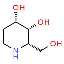 ChemSpider 2D Image | (2S,3R,4S)-2-(Hydroxymethyl)-3,4-piperidinediol | C6H13NO3