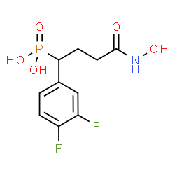 ChemSpider 2D Image | [1-(3,4-Difluorophenyl)-4-(hydroxyamino)-4-oxobutyl]phosphonic acid | C10H12F2NO5P