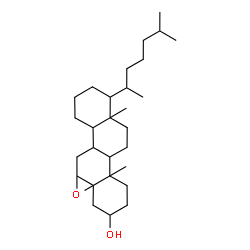 ChemSpider 2D Image | 10a,12b-Dimethyl-10-(6-methyl-2-heptanyl)hexadecahydro-2H-chryseno[6,6a-b]oxiren-3-ol | C28H48O2