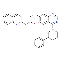 ChemSpider 2D Image | 7-Methoxy-4-(3-phenyl-1-piperidinyl)-6-[2-(2-quinolinyl)ethoxy]quinazoline | C31H30N4O2