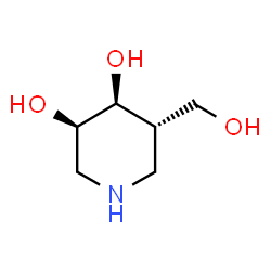 ChemSpider 2D Image | (3R,4S,5S)-5-(Hydroxymethyl)-3,4-piperidinediol | C6H13NO3