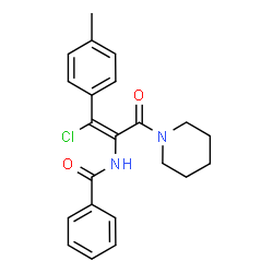 ChemSpider 2D Image | (Z)-N-(1-Chloro-3-oxo-3-(piperidin-1-yl)-1-(p-tolyl)prop-1-en-2-yl)benzamide | C22H23ClN2O2