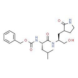 ChemSpider 2D Image | N~2~-[(Benzyloxy)carbonyl]-N-[(2S)-1-hydroxy-3-(2-oxo-3-pyrrolidinyl)-2-propanyl]-L-leucinamide | C21H31N3O5